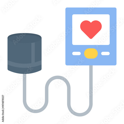 Blood Pressure Monitor icon vector image. Can be used for Cardiology.