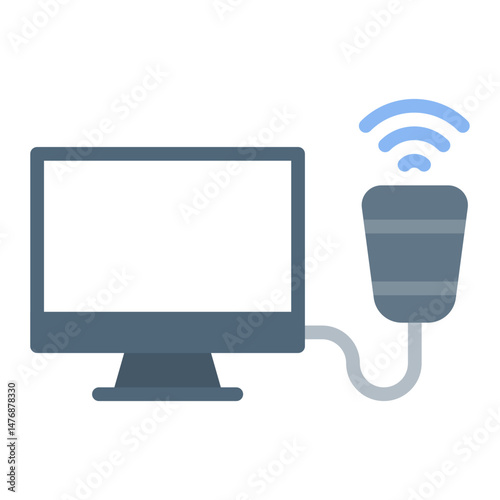 Cardiac Ultrasound icon vector image. Can be used for Cardiology.
