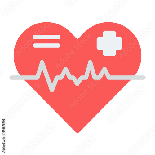 Heart Health icon vector image. Can be used for Cardiology.