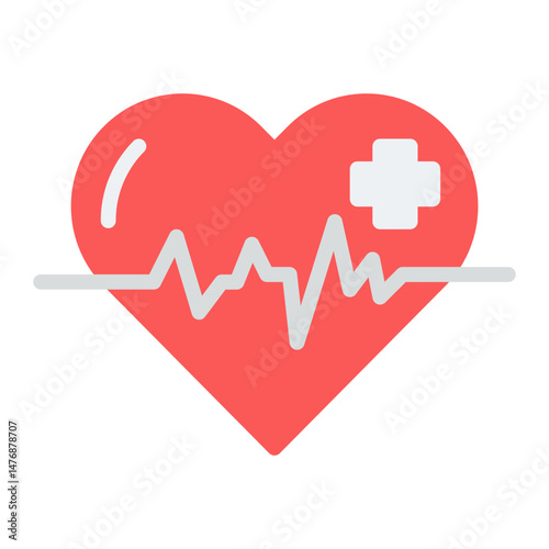 Heartbeat icon vector image. Can be used for Cardiology.