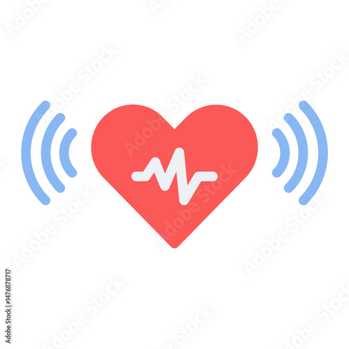 Heart Sound icon vector image. Can be used for Cardiology.