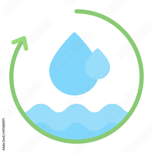 Recycled Water icon vector image. Can be used for Water Treatment.