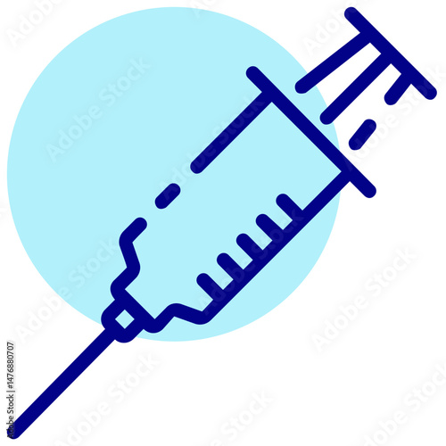 syringe vector mixed outline icon