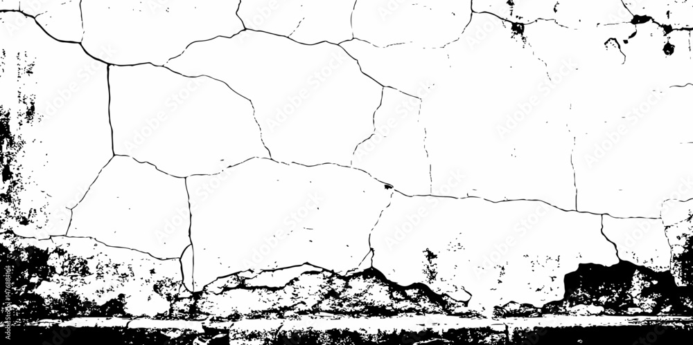 Fototapeta premium Dust or old grunge concrete building damaged grunge wall , plaster old rough dirty wall, white marble texture, black and white texture effect white background. 
