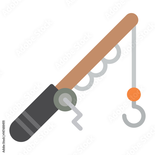 Fishing Rod icon vector image. Can be used for Fish and Seafood.