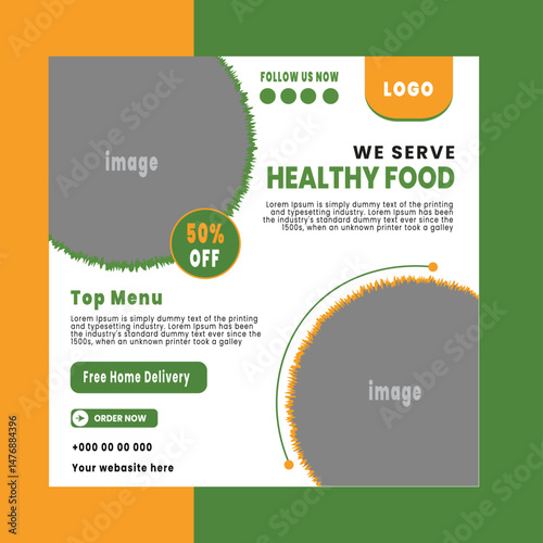 Healthy Food Social Media Post Design