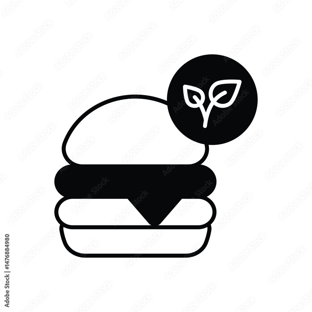 Naklejka premium Veggie Burger vector icons stock illustration