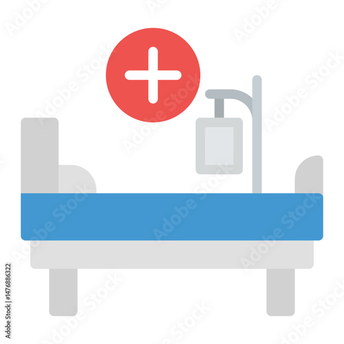 Hospital Bed icon vector image. Can be used for Tuberculosis.