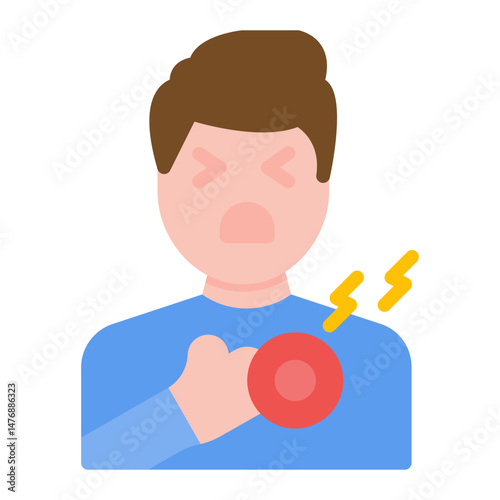 Chest Pain icon vector image. Can be used for Tuberculosis.
