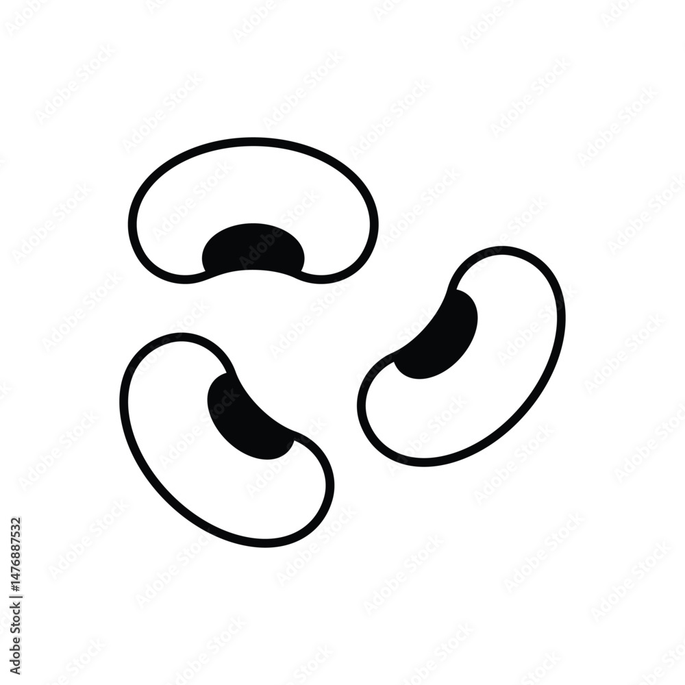 Fototapeta premium Legumes vector icons stock illustration