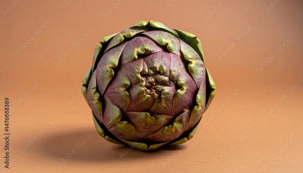 Fototapeta premium Artichoke on a brown background