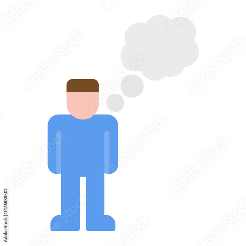 Thoughtful icon vector image. Can be used for Thought Leadership.
