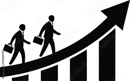 career growth vector icon.