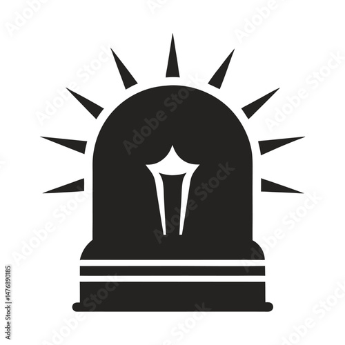 a siren bulb icon of silhouette vector illustration on white background