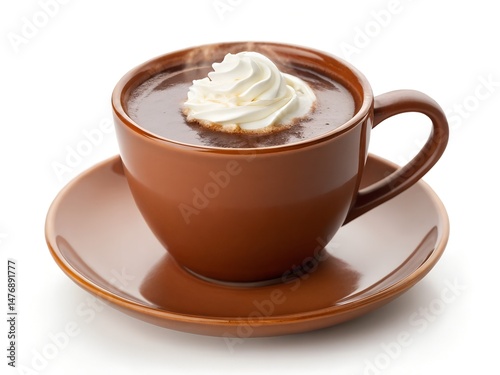 Premium hot chocolate isolated on white background