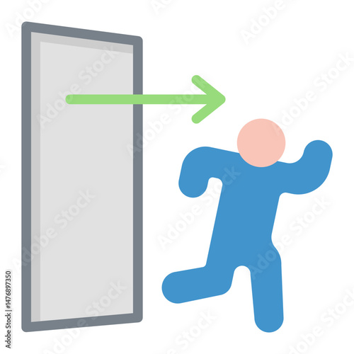 Emergency Exit icon vector image. Can be used for Airplane.