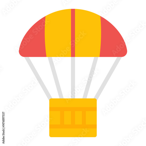 Parachute icon vector image. Can be used for Airplane.