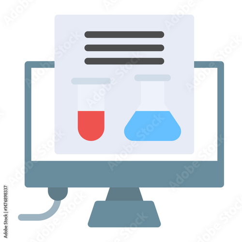 Lab Computer icon vector image. Can be used for Virtual Lab.