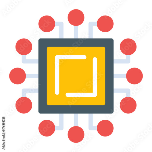 Microchip icon vector image. Can be used for Virtual Lab.