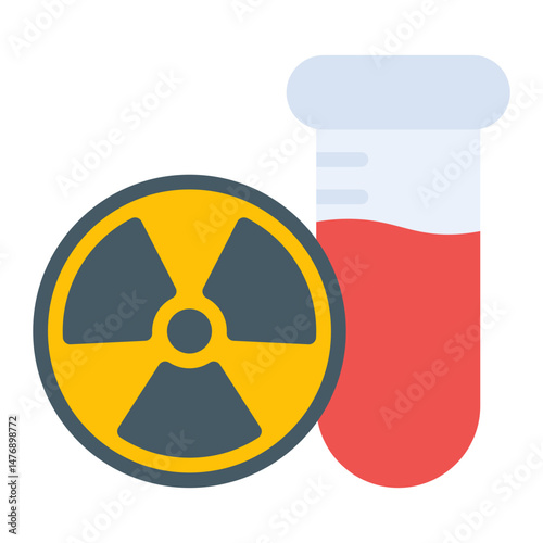 Radiation Symbol icon vector image. Can be used for Virtual Lab.