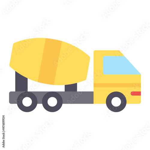 Concrete Truck icon vector image. Can be used for Construction Vehicles.