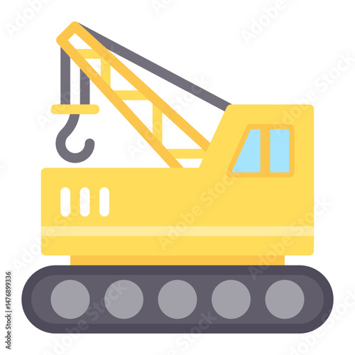 Crawler Crane icon vector image. Can be used for Construction Vehicles.