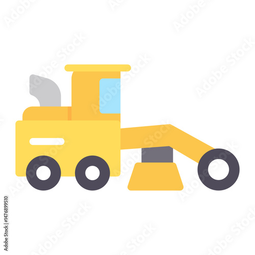 Grader icon vector image. Can be used for Construction Vehicles.