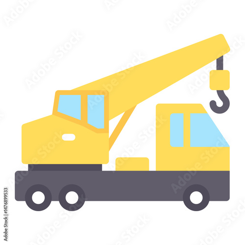 Mobile Crane icon vector image. Can be used for Construction Vehicles.