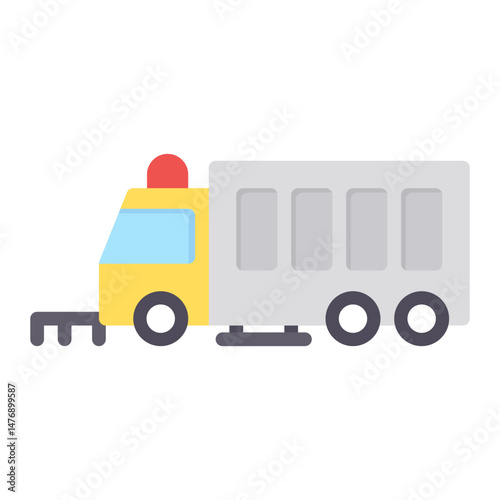 Street Sweeper icon vector image. Can be used for Construction Vehicles.