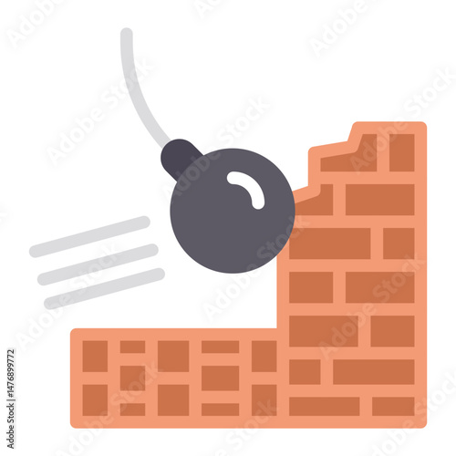 Wrecking Ball icon vector image. Can be used for Construction Vehicles.