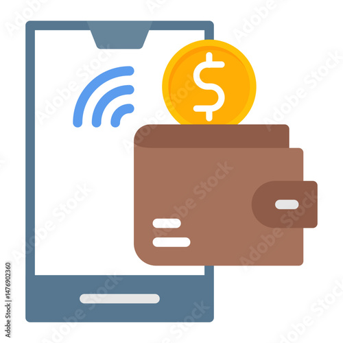 Digital Wallet icon vector image. Can be used for Digital Disruption.