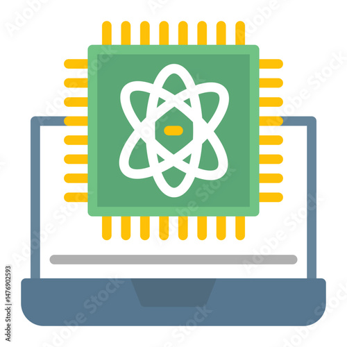 Quantum Computing icon vector image. Can be used for Digital Disruption.