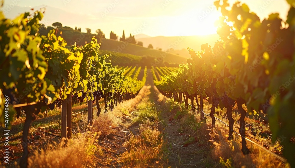 Fototapeta premium Sunlit Italian Vineyard
