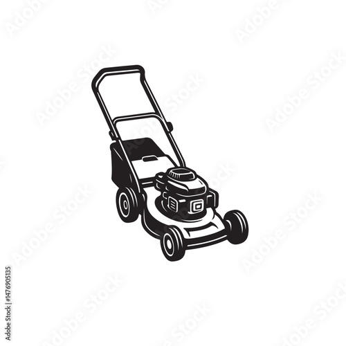 lawn mower isolated on white background