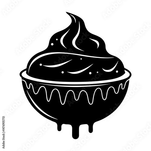 Custard silhouette vector