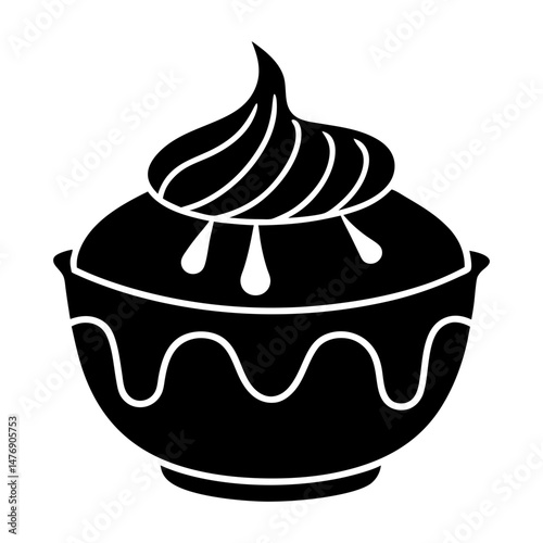 Custard silhouette vector