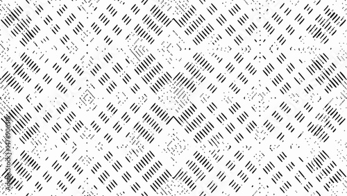 A white background with a diagonal pattern of abstract, seamless black dashes
