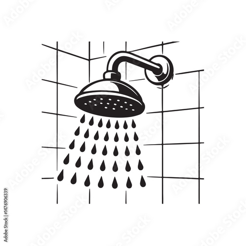 vector illustration of a shower head