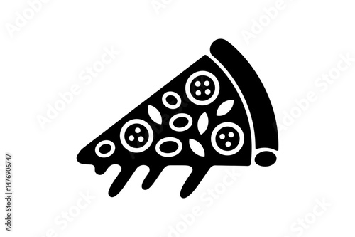 Delicious pepperoni pizza slice vector illustration