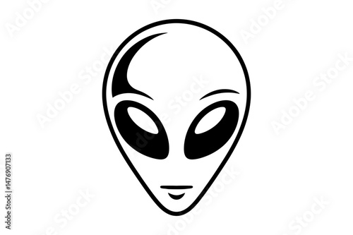 Alien head vector graphic simple extraterrestrial
