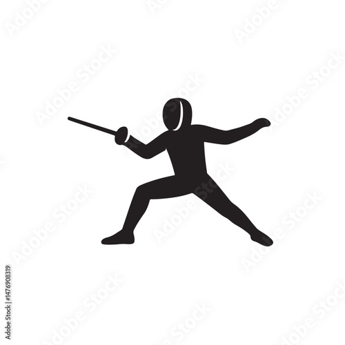 silhouette of a fencing