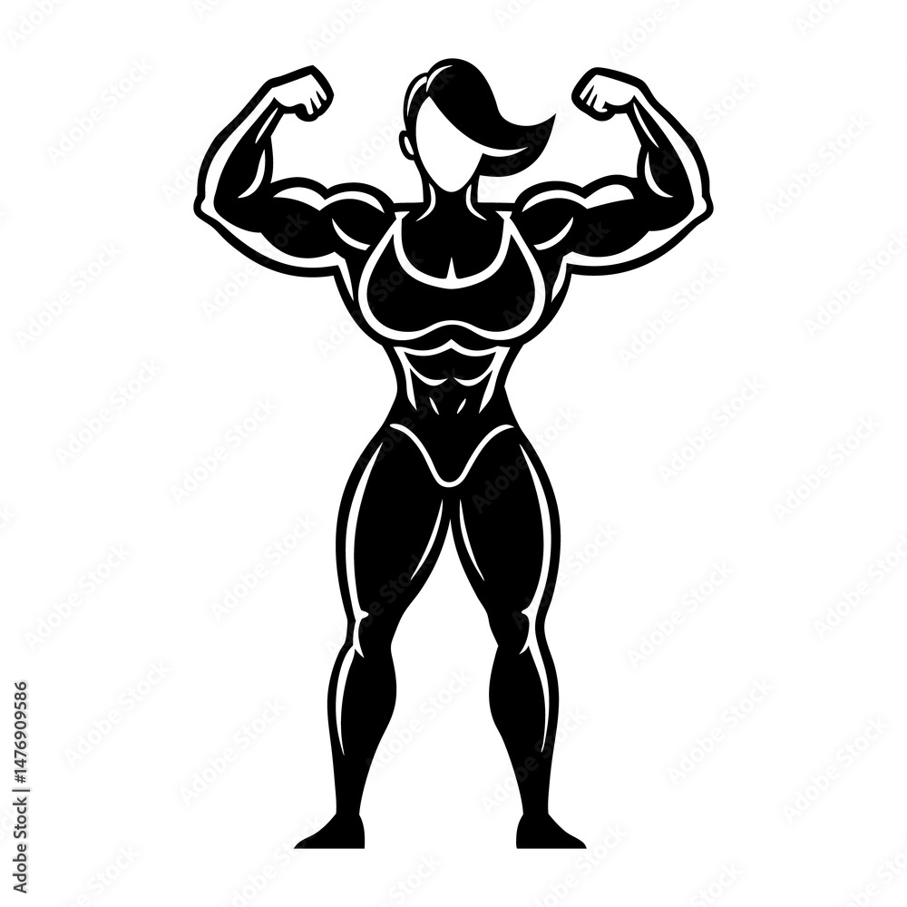 Fototapeta premium Bodybuilder Icon silhouette picture