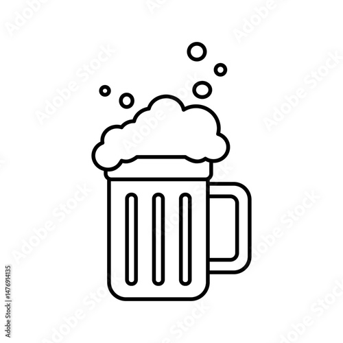 beer icon, simple flat style, illustration, logo sign symbol pictogram template, for ui or ux isolated on white for mobile app, editable