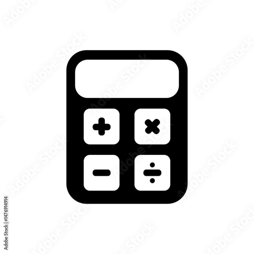 calculator icon, flat style pictogram icon for ui or ux mobile app, vector illustration logo symbol design, isolated on white
