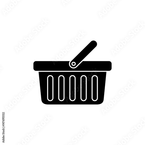 basket icon, flat style pictogram icon for ui or ux mobile app, vector illustration logo symbol design, isolated on white