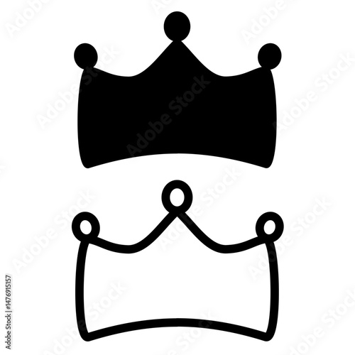 crown icon, simple flat style, illustration, logo sign symbol pictogram template, for ui or ux isolated on white for mobile app, editable