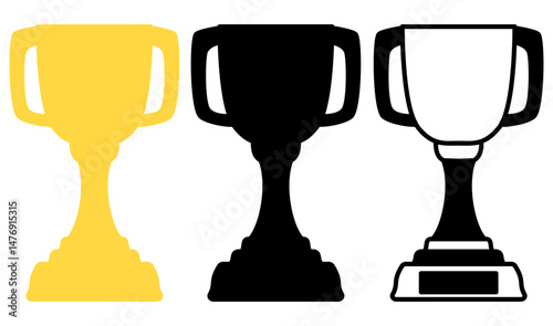 trophy icon, simple flat style, illustration, logo sign symbol pictogram template, for ui or ux isolated on white for mobile app, editable