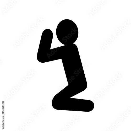 person apologizing icon, flat style pictogram icon for ui or ux mobile app, vector illustration logo symbol design, isolated on white