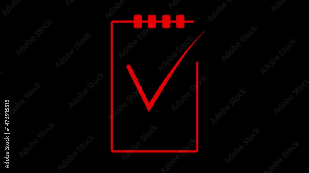 tik mark icon animation. black background check mark 4k video animation.
