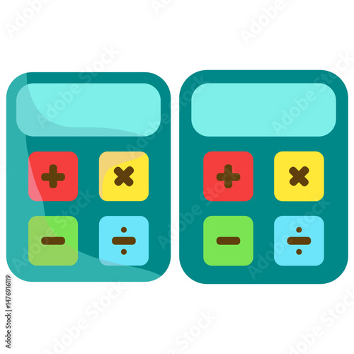 calculator icon, flat style pictogram icon for ui or ux mobile app, vector illustration logo symbol design, isolated on white